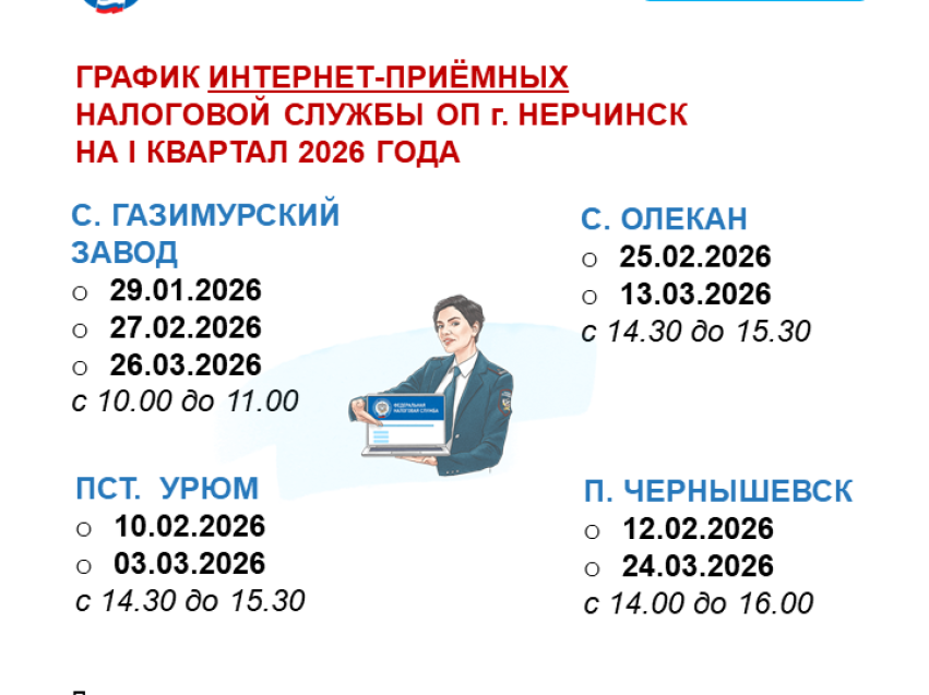 График интернет-приёмных налоговой службы